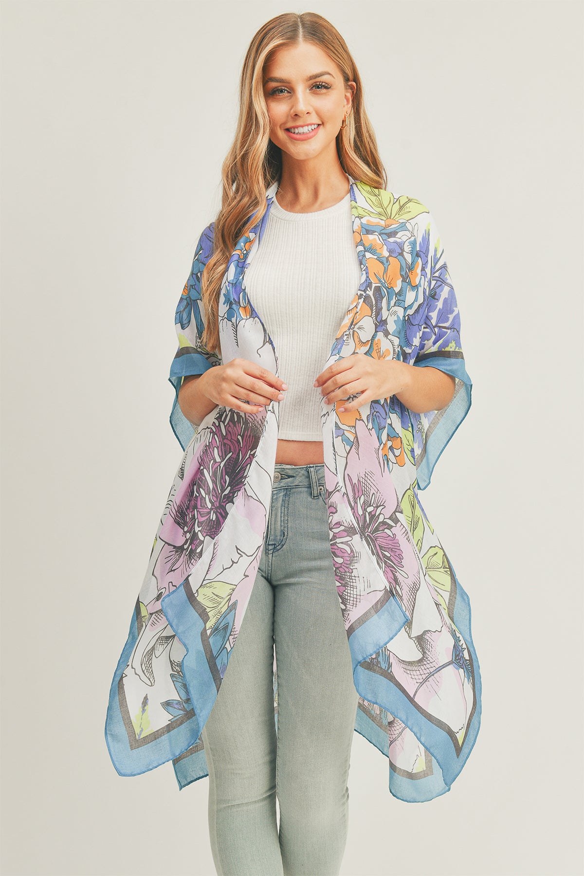 FLORAL PRINT KIMONO