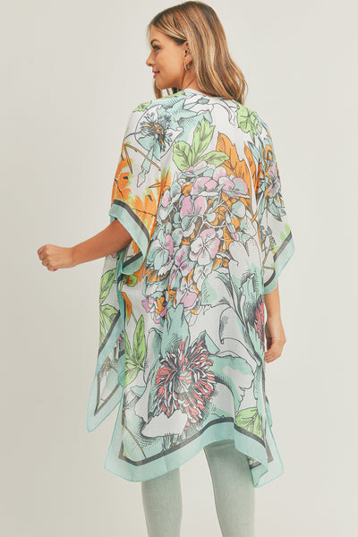 FLORAL PRINT KIMONO