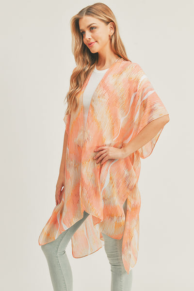 TIE DYE ABSTRACT PRINT KIMONO
