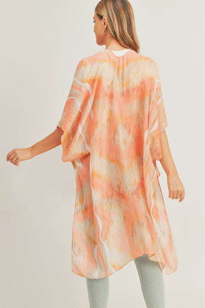 TIE DYE ABSTRACT PRINT KIMONO