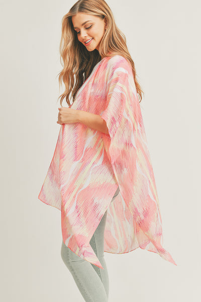TIE DYE ABSTRACT PRINT KIMONO