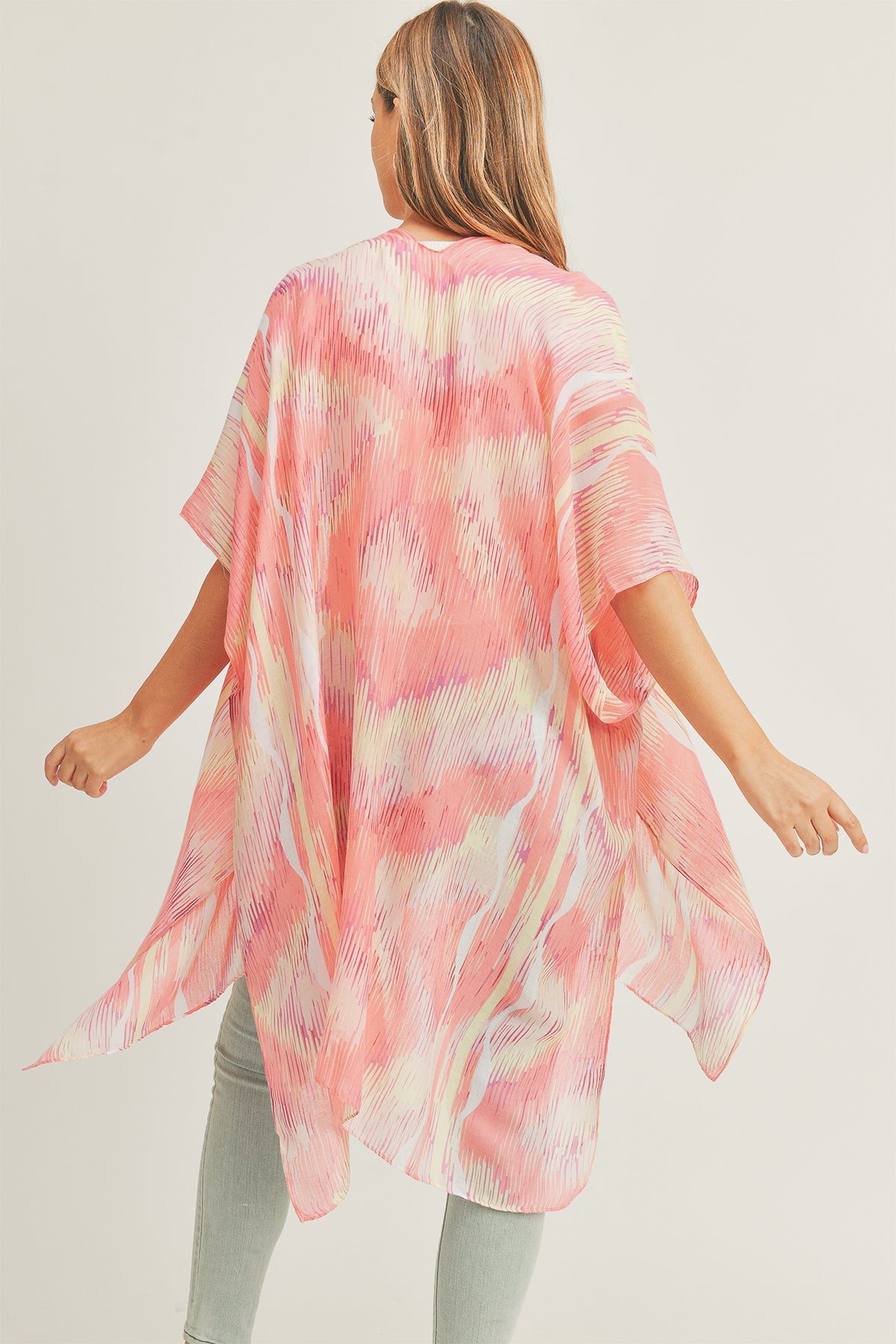 TIE DYE ABSTRACT PRINT KIMONO