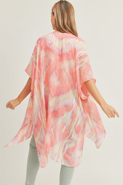 TIE DYE ABSTRACT PRINT KIMONO