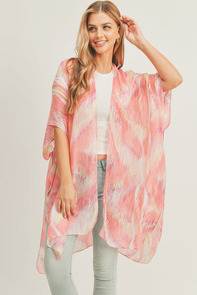 TIE DYE ABSTRACT PRINT KIMONO