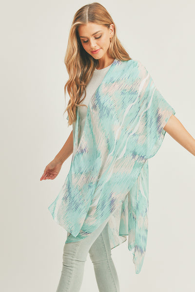 TIE DYE ABSTRACT PRINT KIMONO