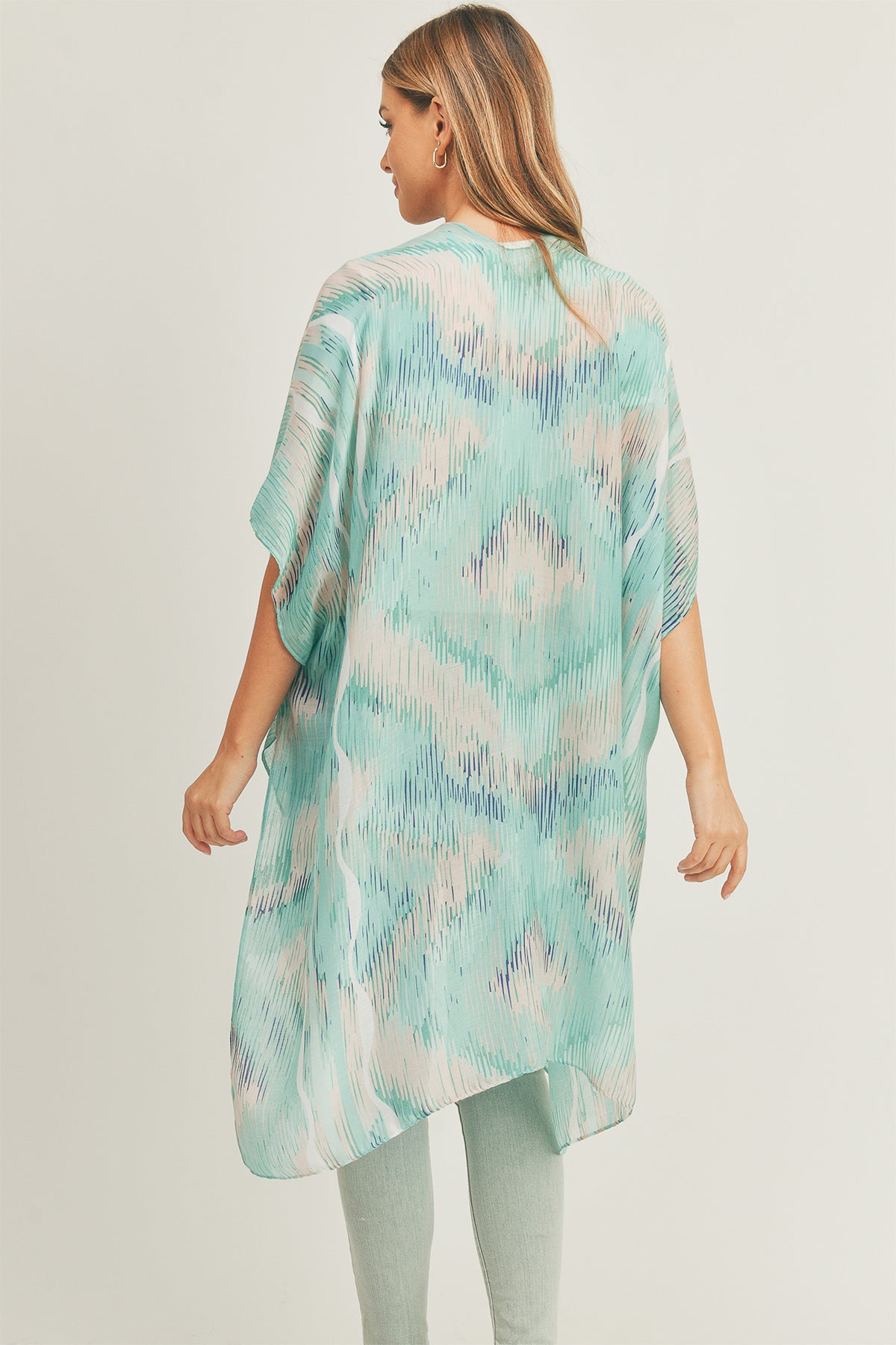 TIE DYE ABSTRACT PRINT KIMONO