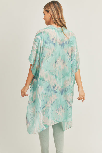 TIE DYE ABSTRACT PRINT KIMONO