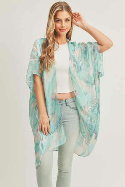 TIE DYE ABSTRACT PRINT KIMONO