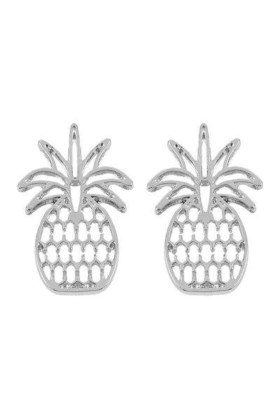 PINEAPPLE OPEN CAST POST EARRINGS/6PAIRS