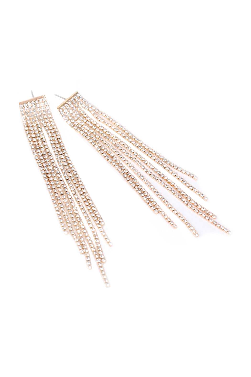 CUBIC ZIRCONIA TASSEL EARRINGS/6PAIRS