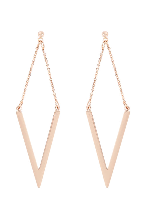 "V' CHAIN DROP POST EARRING