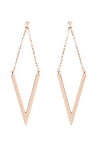 "V' CHAIN DROP POST EARRING