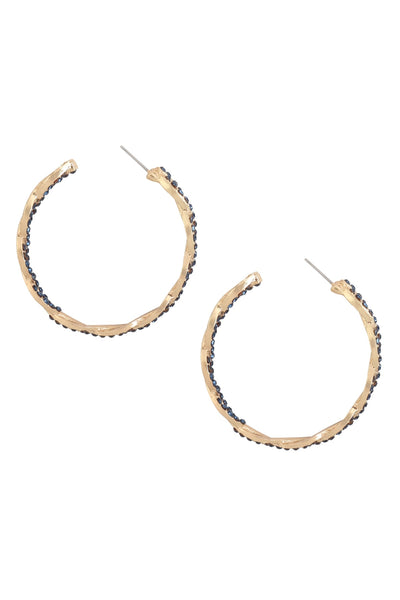 Zirconia Twisted Post Hoop Earrings