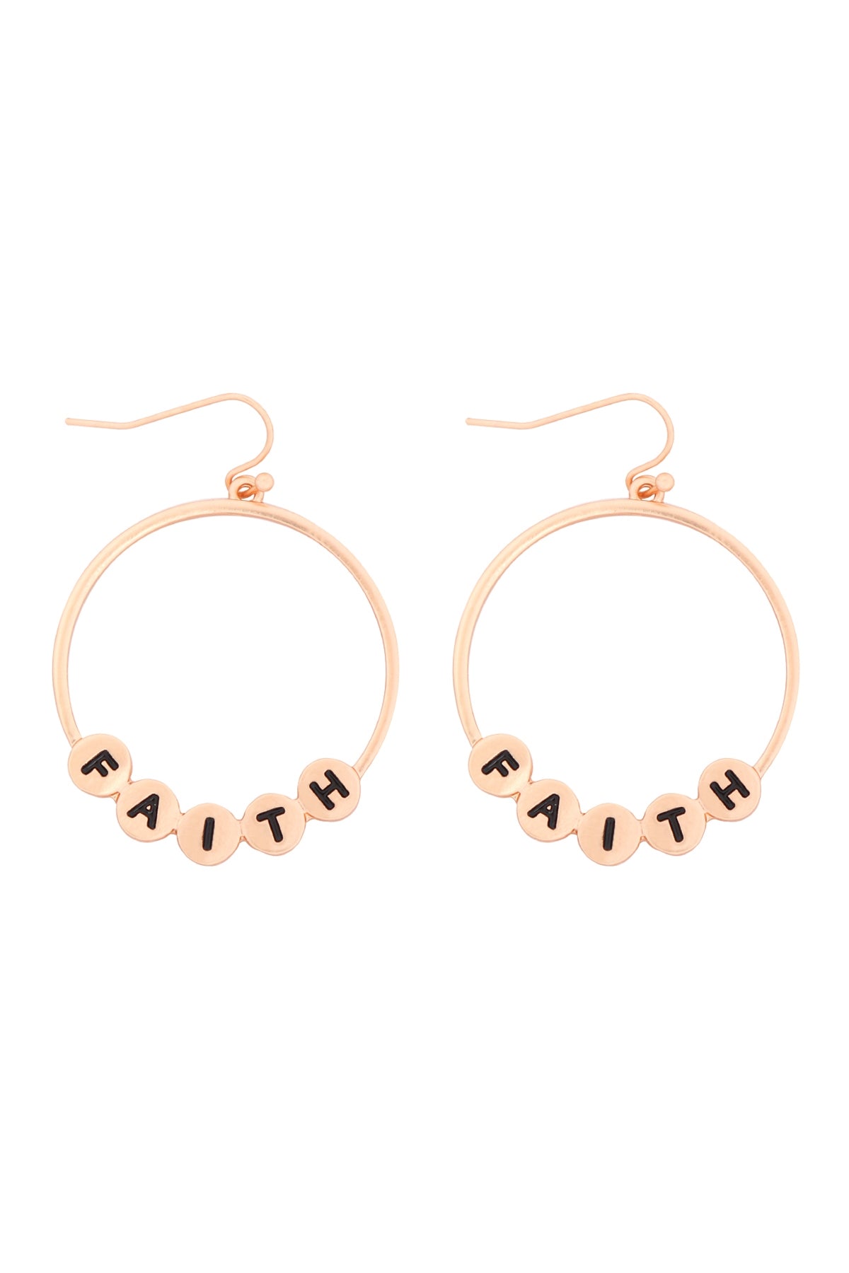 FAITH CHARM HOOP DROP EARRINGS