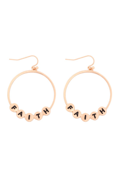 FAITH CHARM HOOP DROP EARRINGS