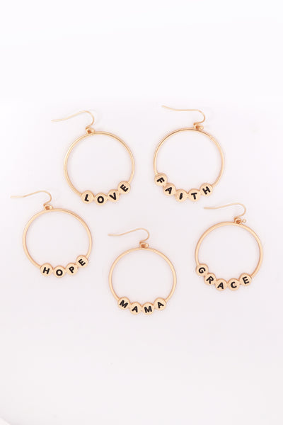 FAITH CHARM HOOP DROP EARRINGS