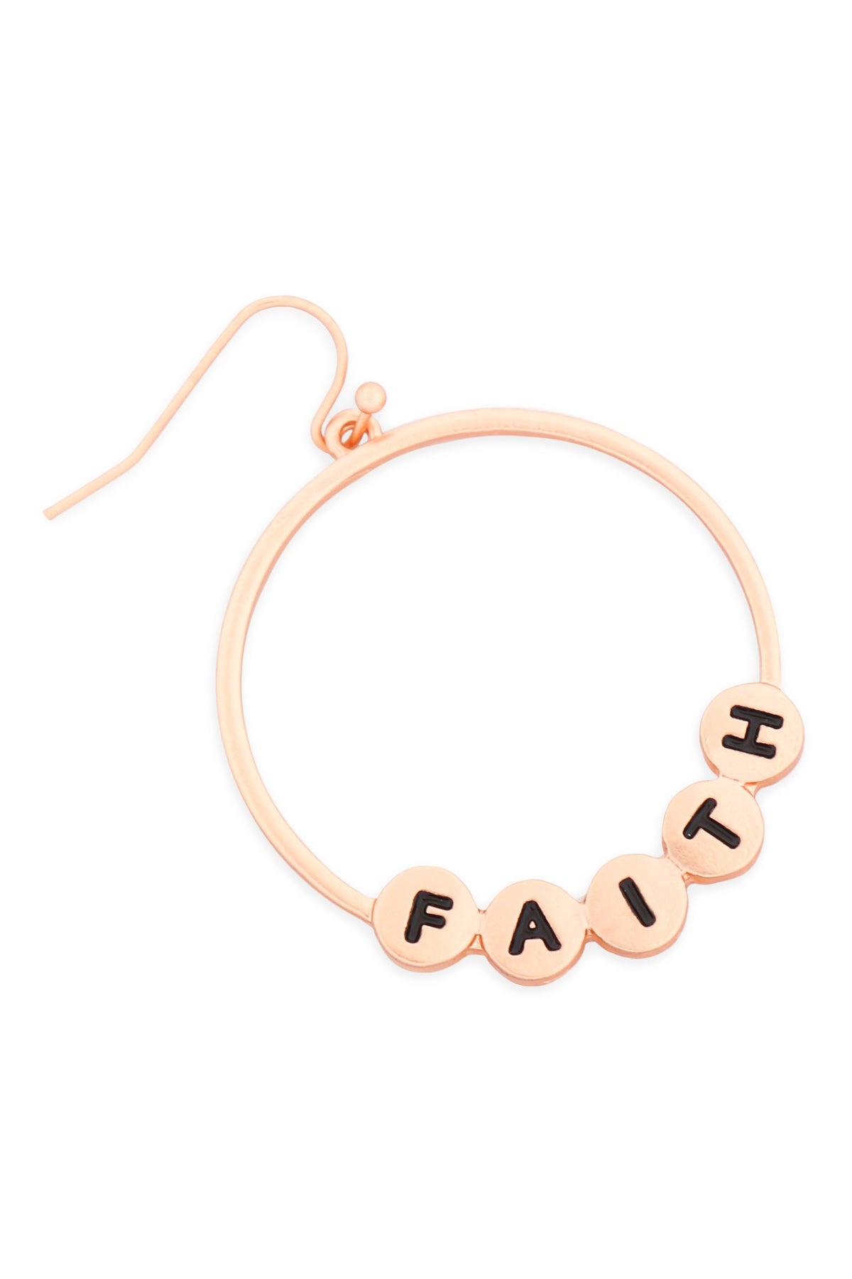 FAITH CHARM HOOP DROP EARRINGS