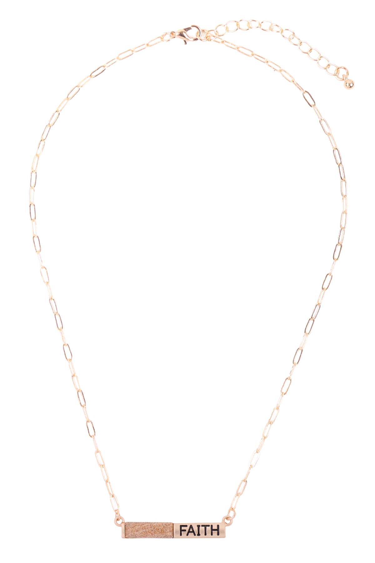 "FAITH" HALF NATURAL STONE HALF METAL NECKLACE