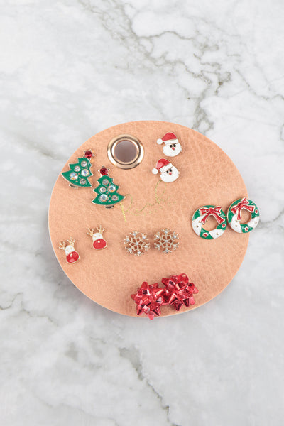 XMAS SANTA TREE ASSORTED STUD EARRINGS SET