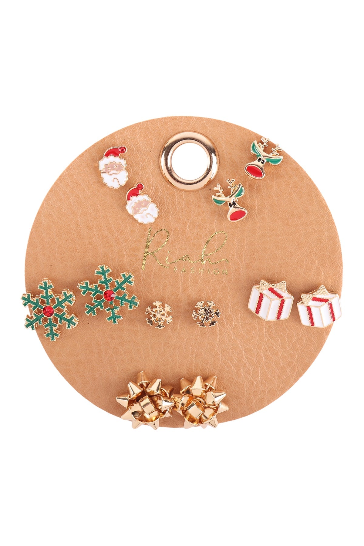 XMAS SANTA GIFT ASSORTED STUD EARRINGS SET