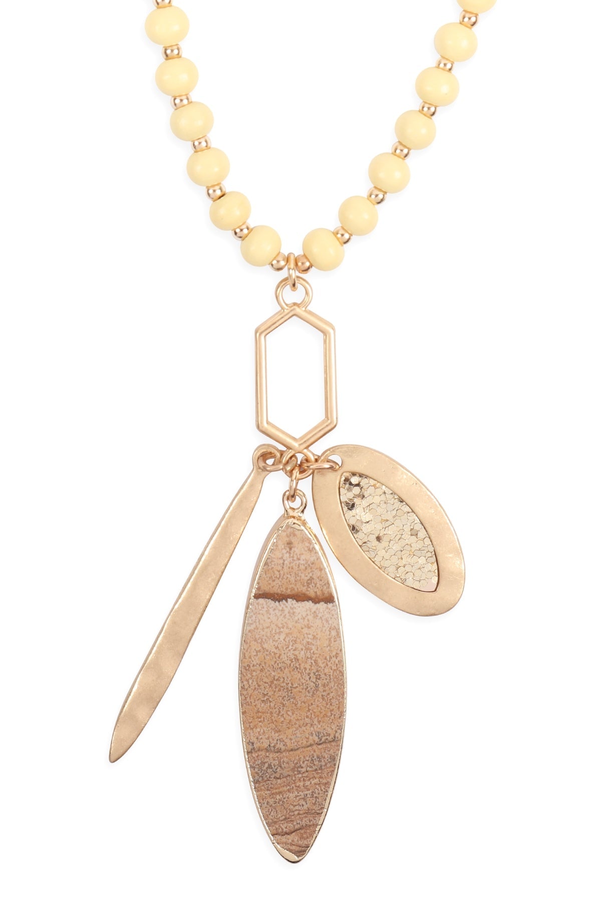 NATURAL STONE CHARM NECKLACE/6PCS (NOW $1.75 ONLY!)