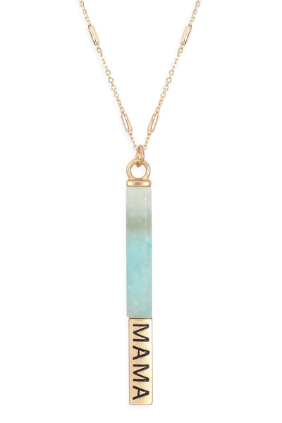 NATURAL STONE MAMA PENDANT BAR NECKLACE (NOW $1.75 ONLY!)