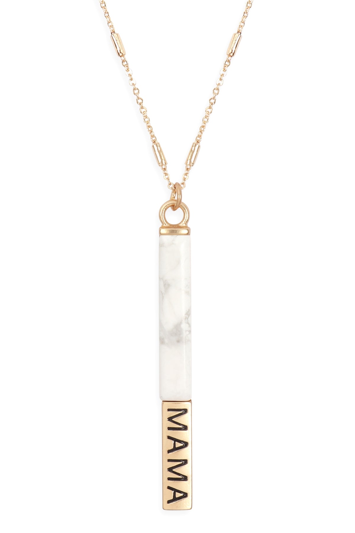 NATURAL STONE MAMA PENDANT BAR NECKLACE (NOW $1.75 ONLY!)
