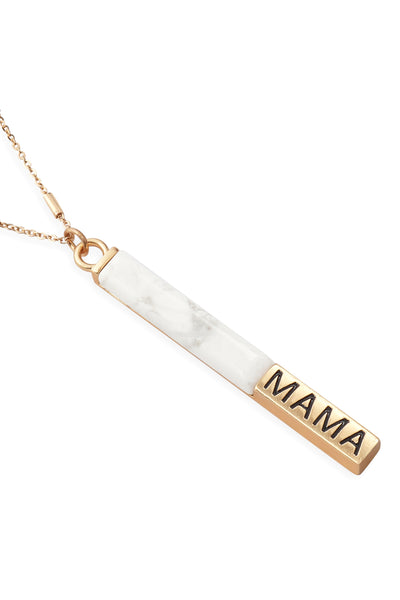 NATURAL STONE MAMA PENDANT BAR NECKLACE (NOW $1.75 ONLY!)