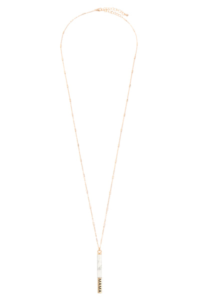 NATURAL STONE MAMA PENDANT BAR NECKLACE (NOW $1.75 ONLY!)