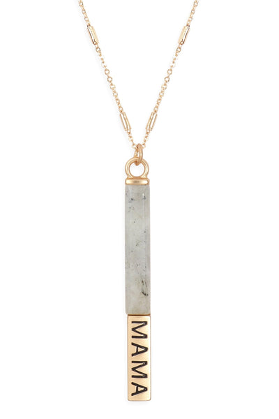 NATURAL STONE MAMA PENDANT BAR NECKLACE (NOW $1.75 ONLY!)