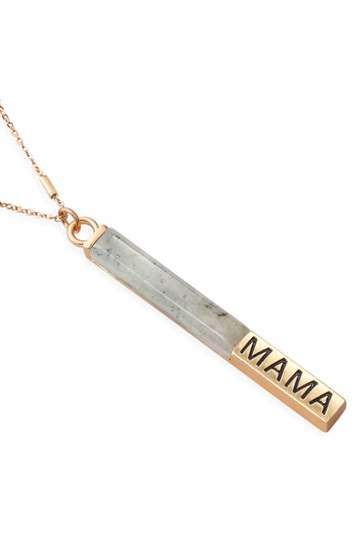 NATURAL STONE MAMA PENDANT BAR NECKLACE (NOW $1.75 ONLY!)