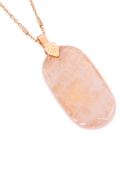 FASTENED NATURAL OVAL STONE PENDANT NECKLACE