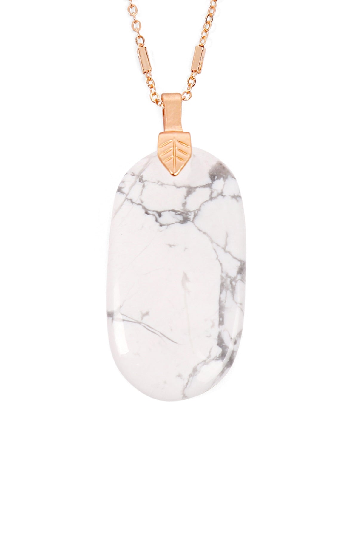 FASTENED NATURAL OVAL STONE PENDANT NECKLACE