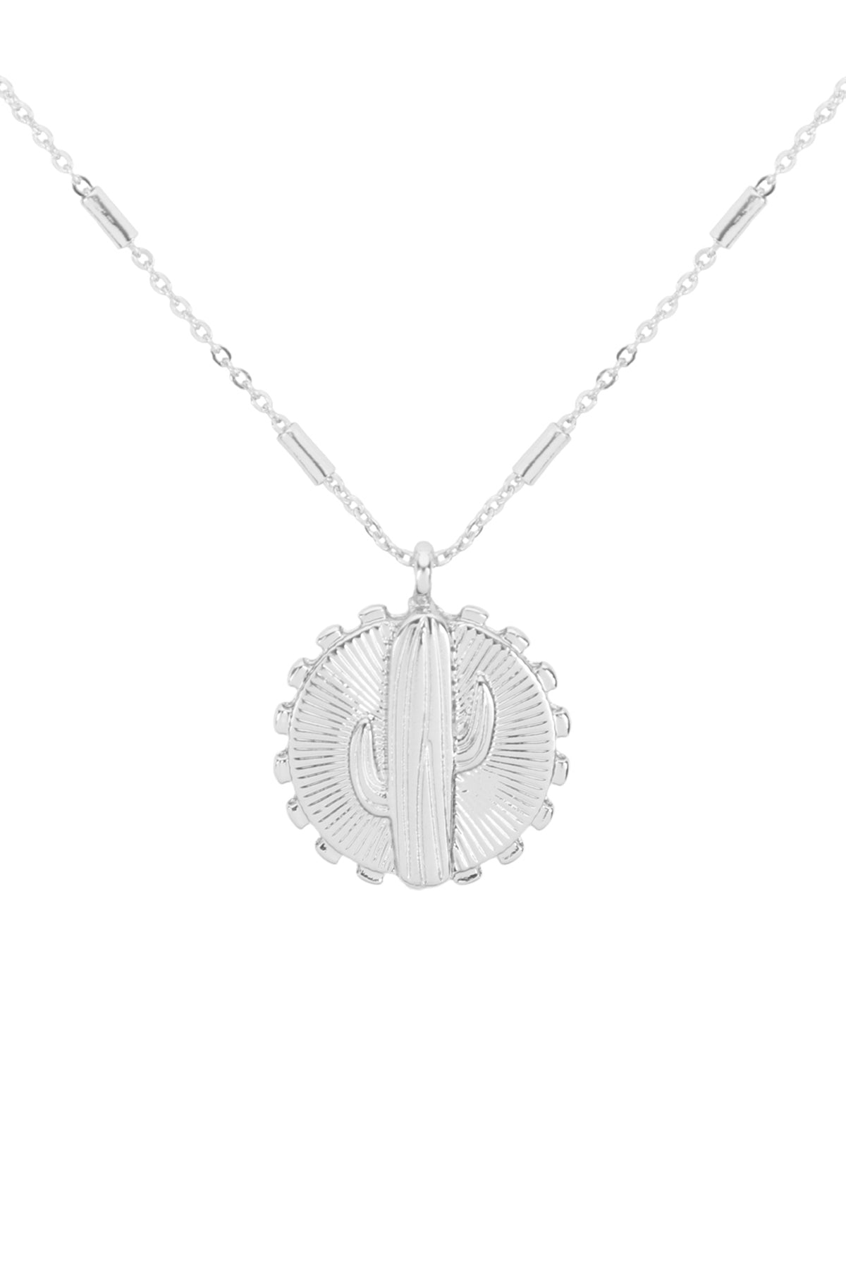 CACTUS ENGRAVED PENDANT NECKLACE