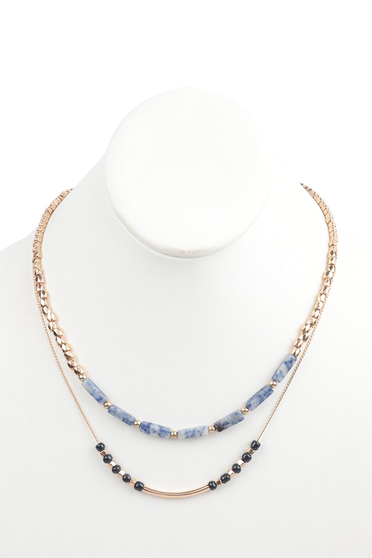 CCB, NATURAL STONE LAYERED NECKLACE (NOW $1.50 ONLY!)