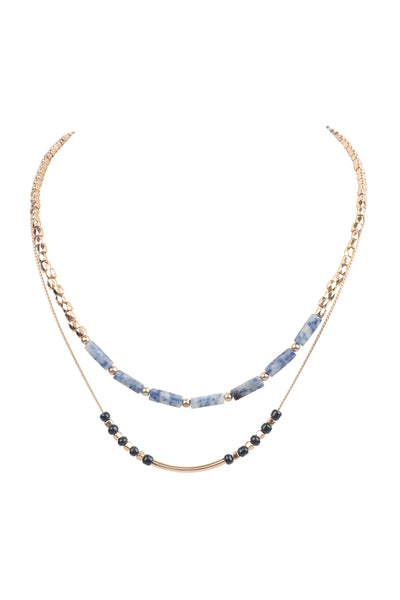 CCB, NATURAL STONE LAYERED NECKLACE (NOW $1.50 ONLY!)