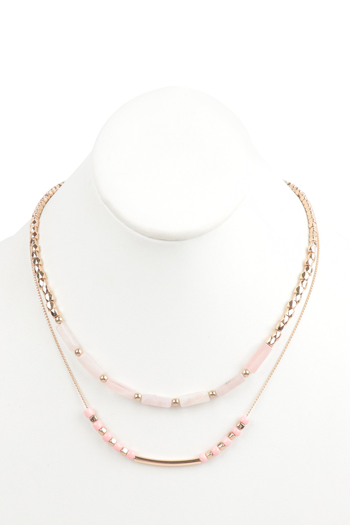 CCB, NATURAL STONE LAYERED NECKLACE (NOW $1.50 ONLY!)