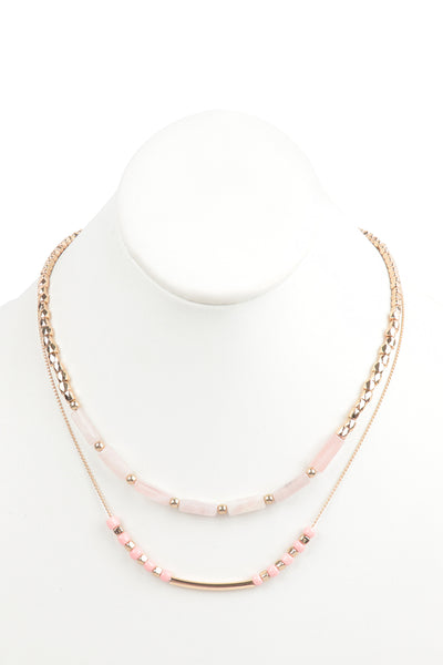 CCB, NATURAL STONE LAYERED NECKLACE (NOW $1.50 ONLY!)