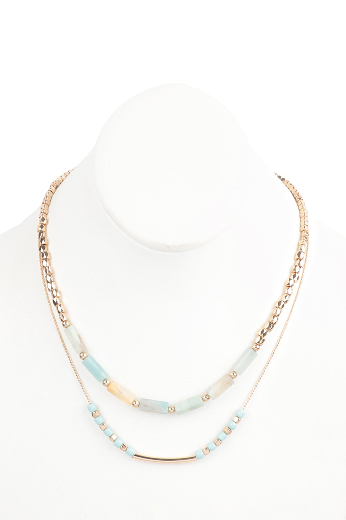 CCB, NATURAL STONE LAYERED NECKLACE (NOW $1.50 ONLY!)