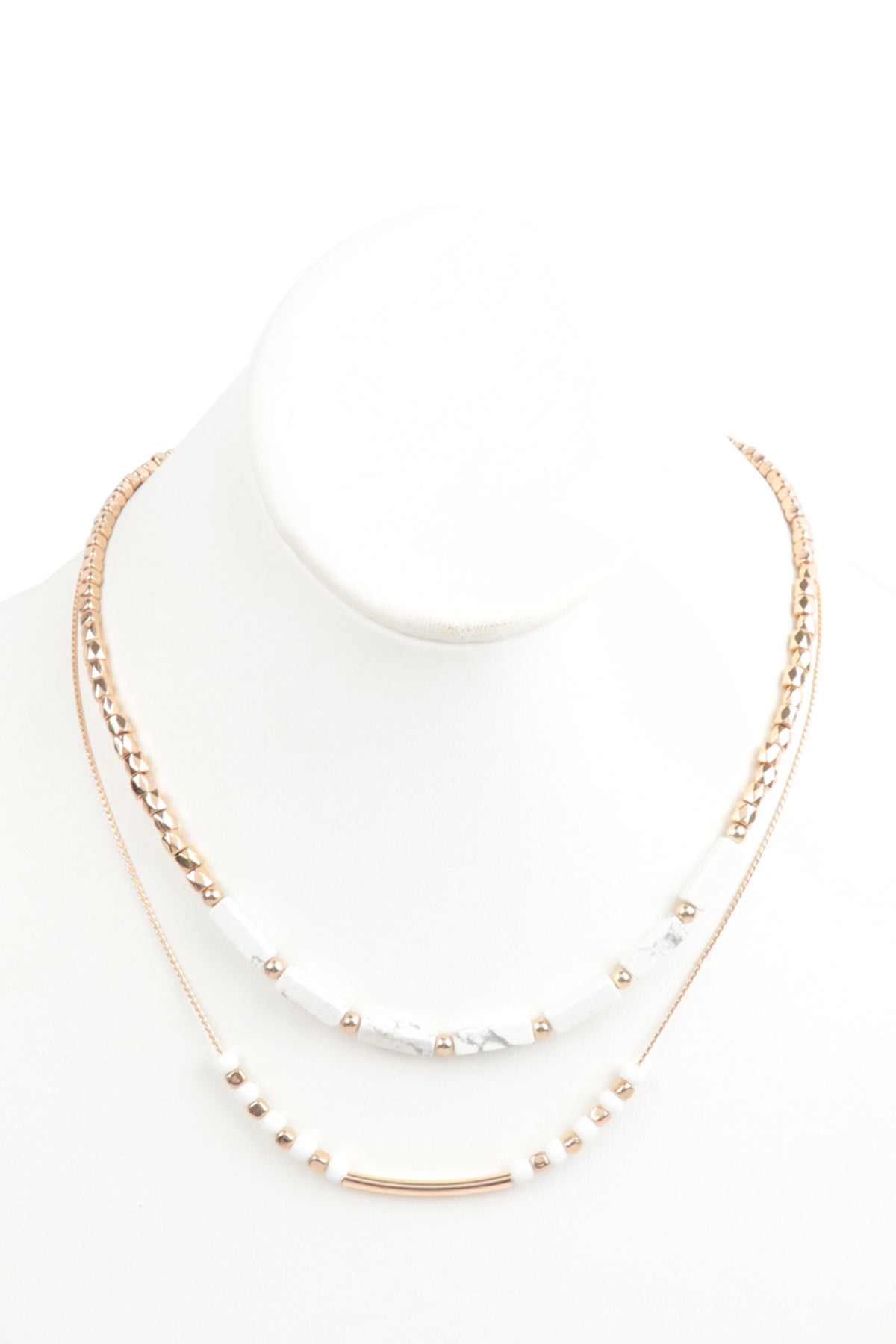 CCB, NATURAL STONE LAYERED NECKLACE (NOW $1.50 ONLY!)