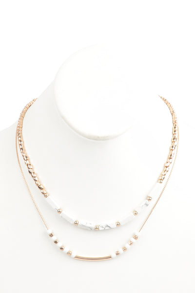 CCB, NATURAL STONE LAYERED NECKLACE (NOW $1.50 ONLY!)