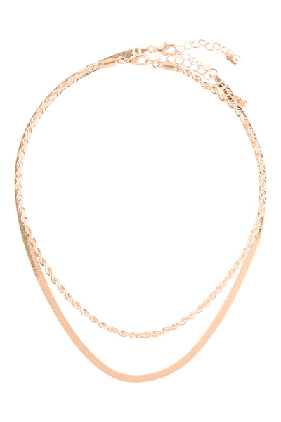 15+16 IN ROPE & SNAKE CHAIN LYR NECKLACE