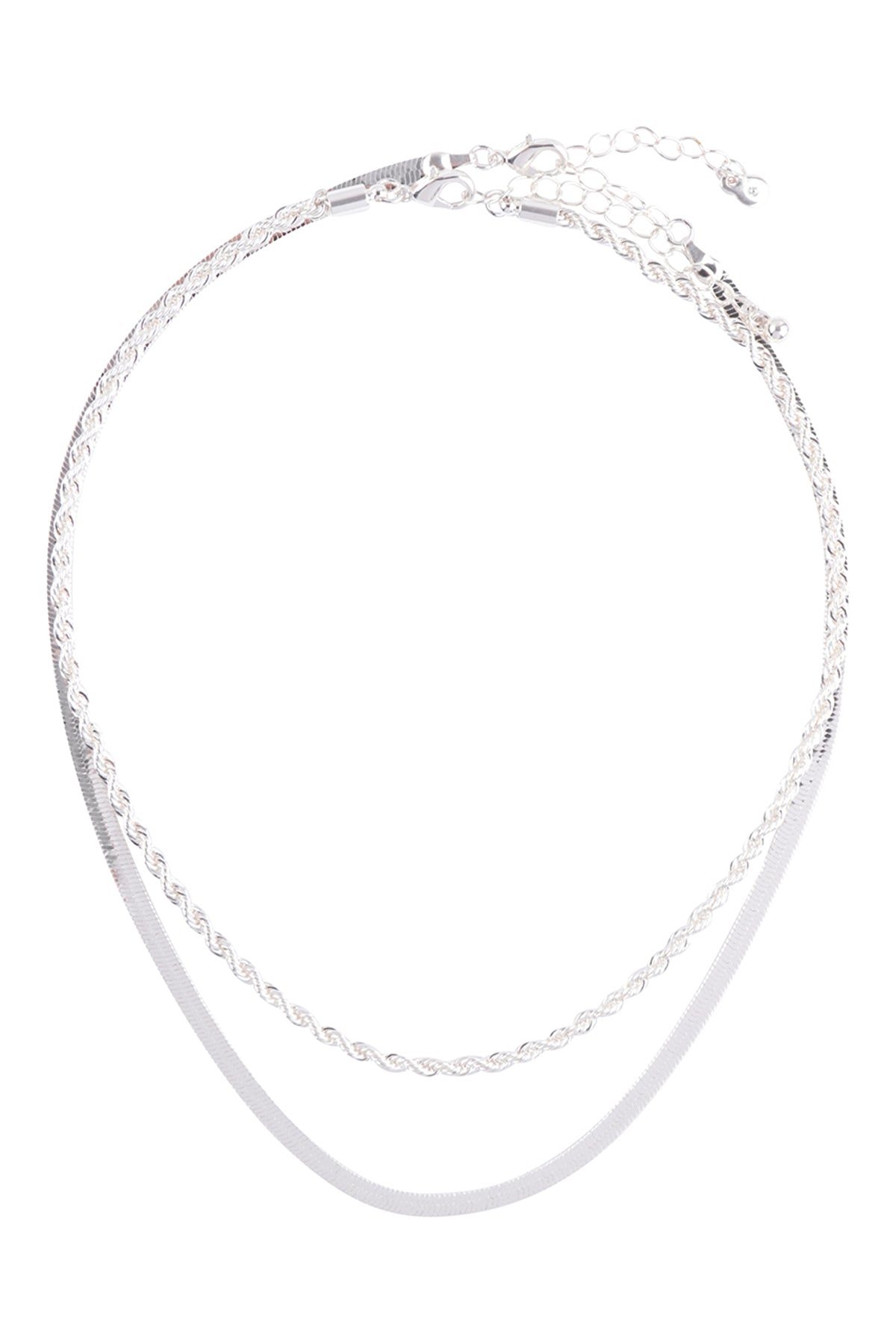 15+16 IN ROPE & SNAKE CHAIN LYR NECKLACE