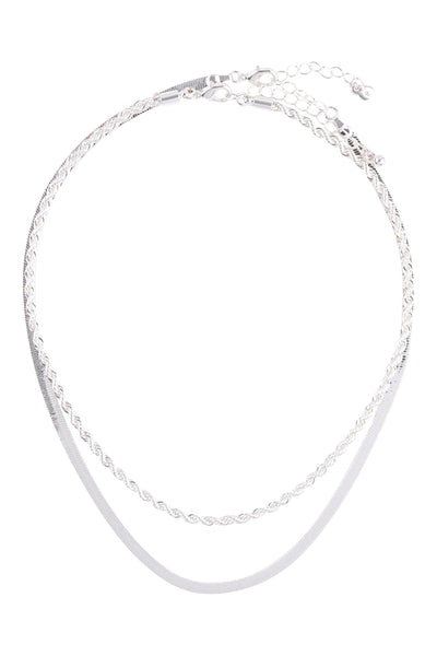 15+16 IN ROPE & SNAKE CHAIN LYR NECKLACE