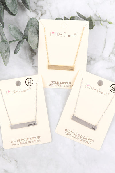 " HOPE" CUSTOM BAR NECKLACE/6PCS (NOW $1.75 ONLY!)