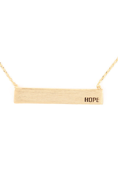 " HOPE" CUSTOM BAR NECKLACE/6PCS (NOW $1.75 ONLY!)