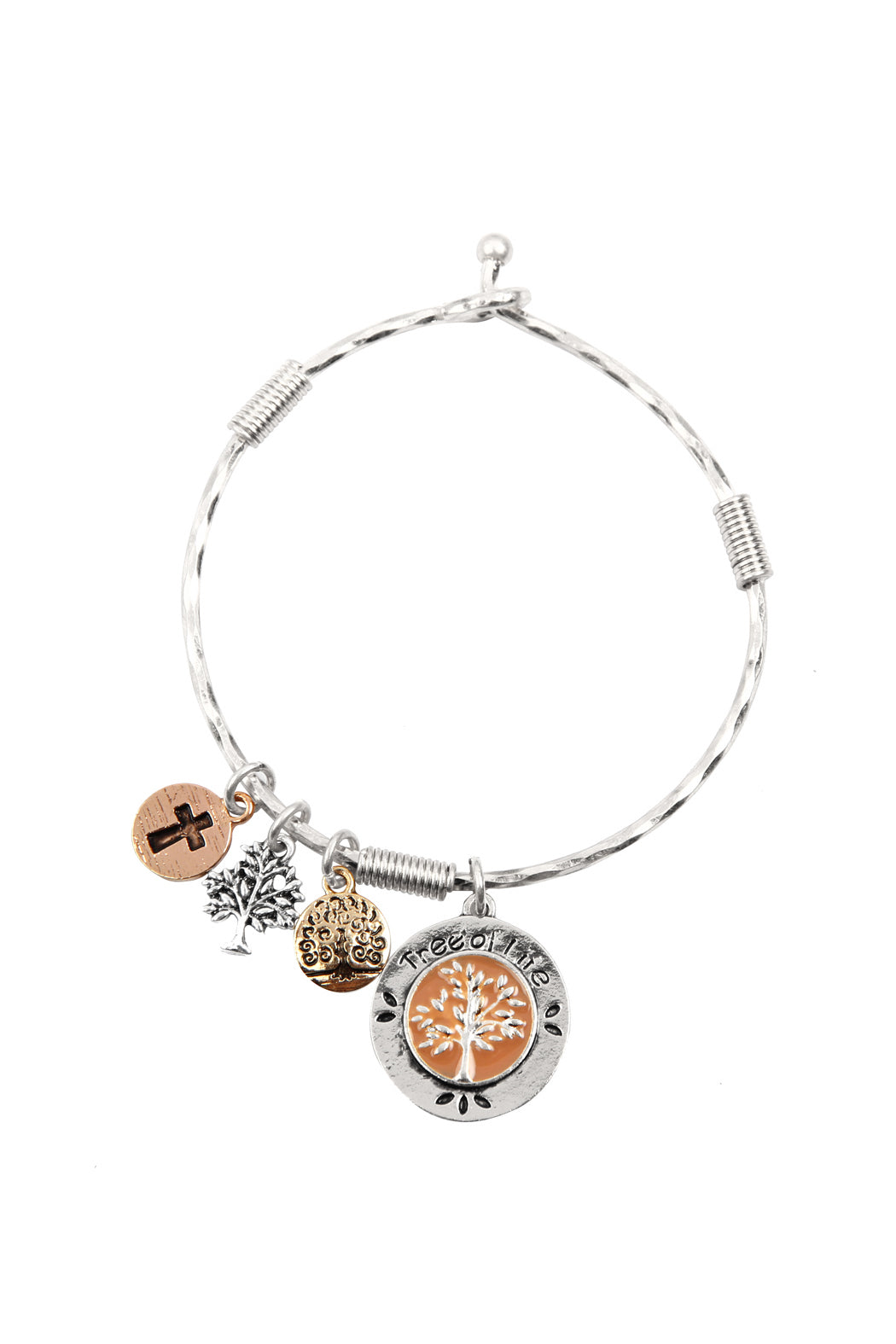 "TREE OF LIFE" ENAMEL PAINT CHARM CUFF BRACELET