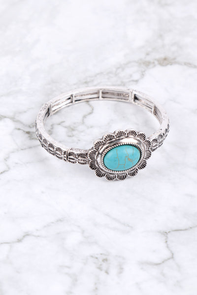 WESTERN SEMI STONE STRETCH BRACELET