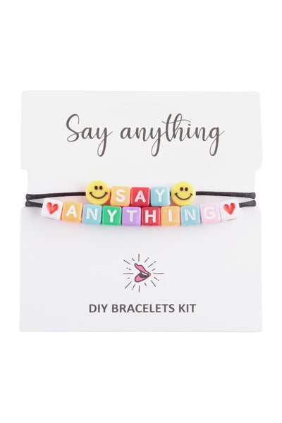 DIY LETTER ACRYLIC SET KIT "SAY ANYTHING " BRACELET