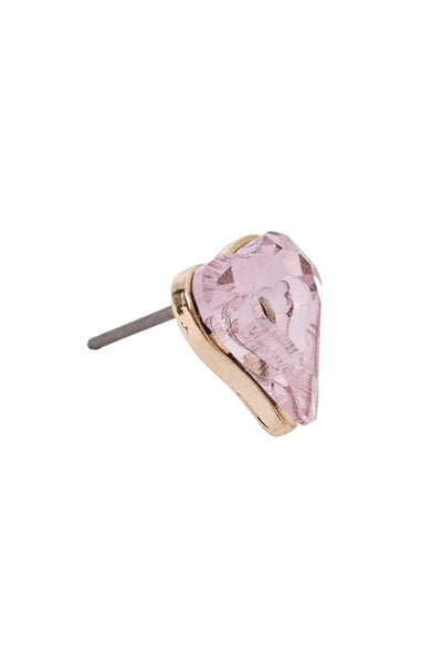 GLASS OPEN HEART POST STUD EARRINGS